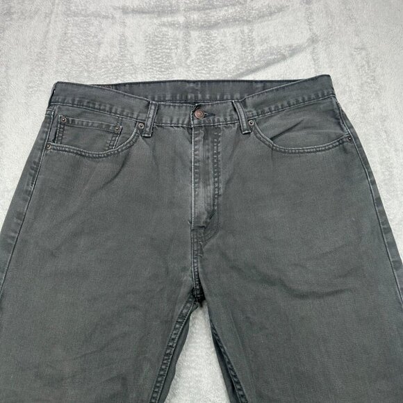 Levi's 505 Jeans Mens 36x28 Dark Gray Charcoal Straight Leg Regular Fit Denim - Picture 4 of 15